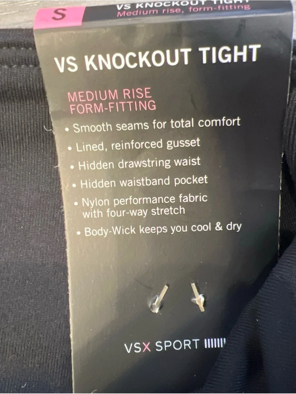 Victoria's Secret Sport VSX Black & Purple Knockout Tight Size S Medium Rise